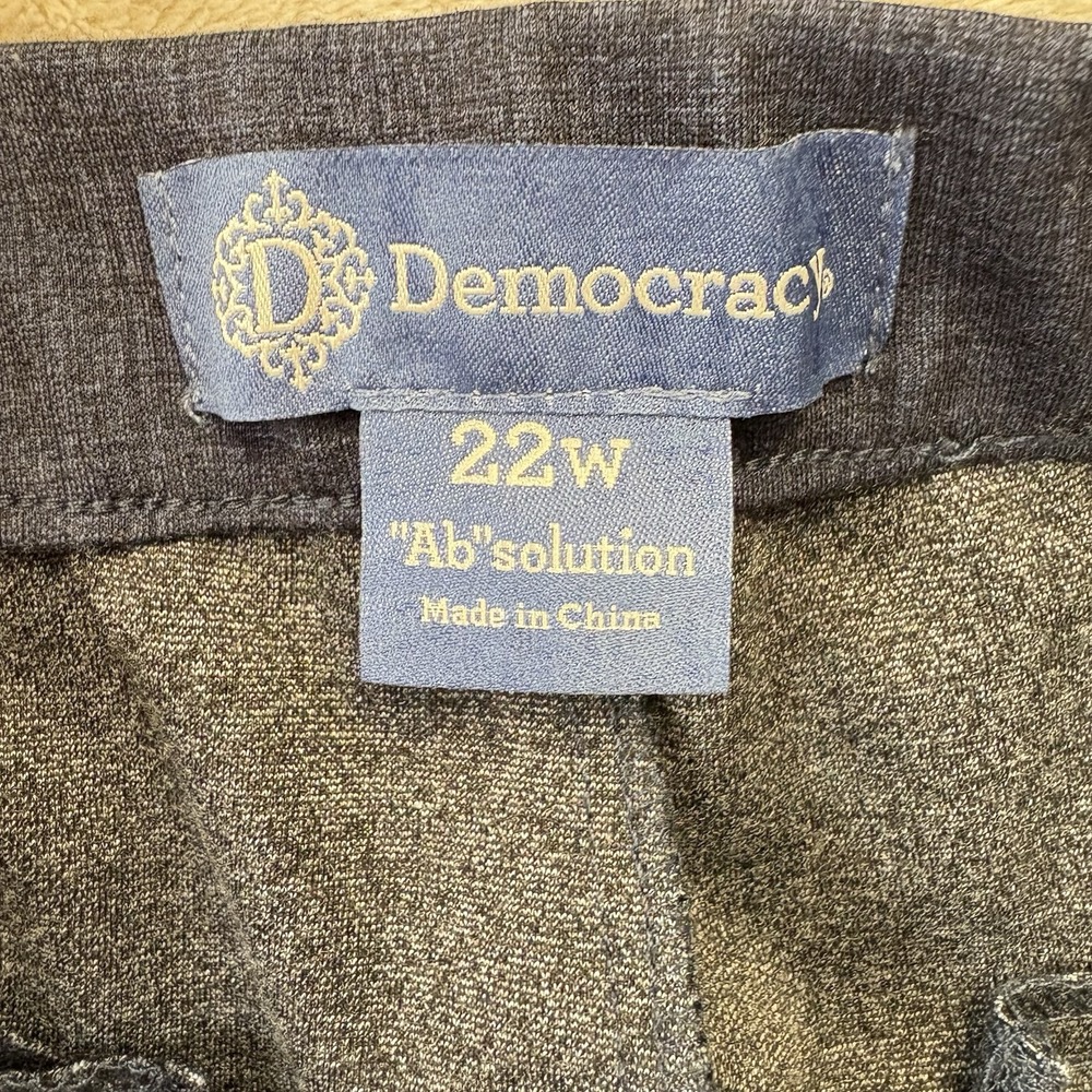 Democracy Pants Womens 22W Blue Ab Solution Plaid Skyrise Dark‎ Academia Cropped - Picture 3 of 12